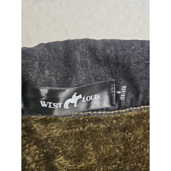 West Louis Denim Sherpa Lined Jacket Outdoor Cowboy Button  Men's Sz S Dark Wash - Picture 4 of 8